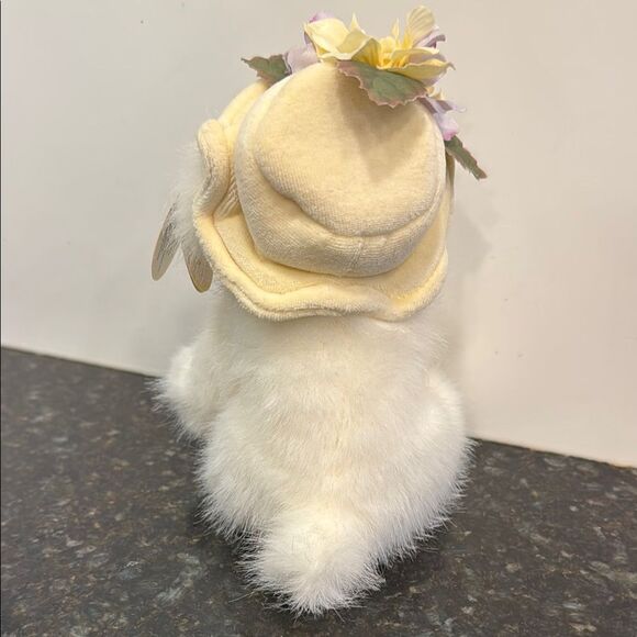 Vintage Bearington Collection Plush White Dog w/floral hat. Size 7” - Picture 4 of 11